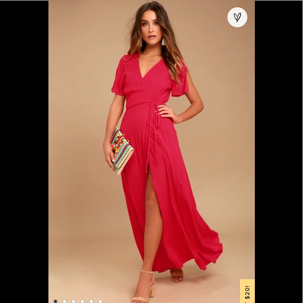 Lulu’s Red Maxi Wrap Dress NWT